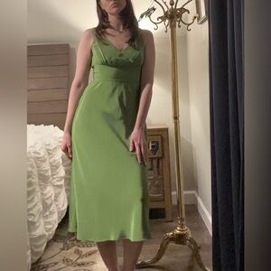 J. Crew Silk Moss Green Sleeveless Dress 2
